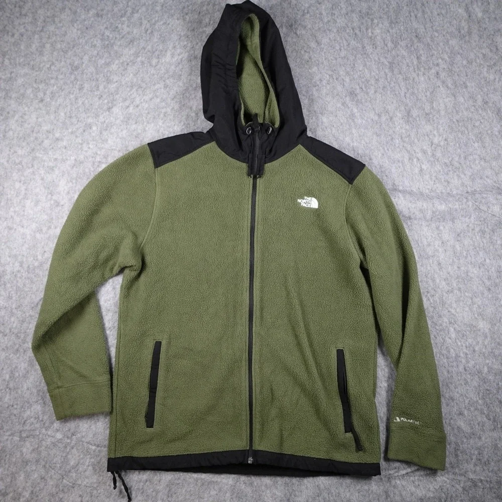 The North Face Jacket Mens Large Green Alpine Polartec 200 Full Zip Hooded